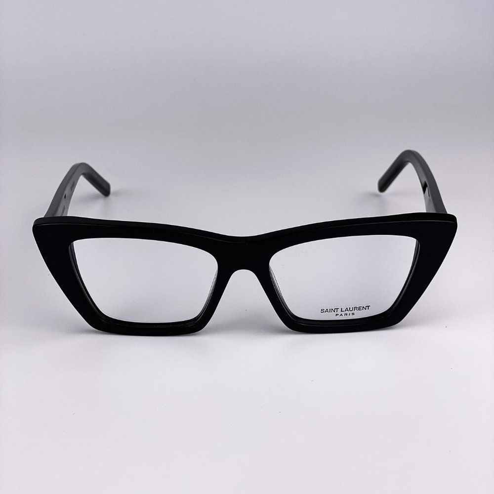 Saint Laurent SL291 001 Eyeglasses Black Blue Block Cat Eye Women - Picture 2 of 11
